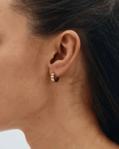 korvakorut Fave Hoops Gold, Gold pleated>Edblad Clearance