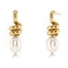 korvakorut Swivel Earrings Pearl L, Gold pleated>Edblad Discount