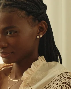 korvakorut Thassos Studs Mini Gold, Gold pleated>Edblad Best