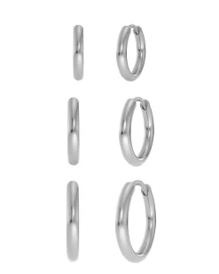 korvakorut Triple Pair Hoops Steel, Stainless steel>Edblad