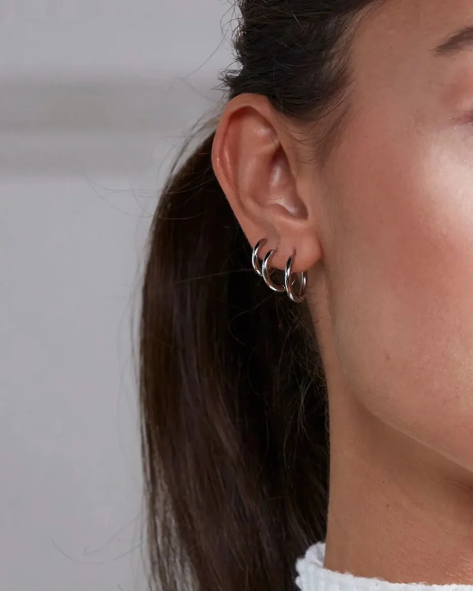 korvakorut Triple Pair Hoops Steel, Stainless steel>Edblad