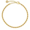 rannekoru Rope Chain Bracelet Gold, Gold pleated>Edblad New