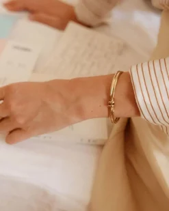 rannekoru Swivel Bangle, Gold pleated><noscript><img width=