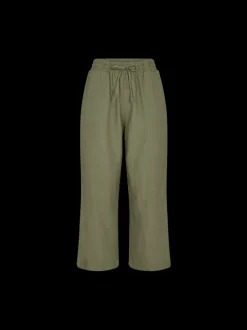 Naisten housut LA PANT 7/8 LINEN Armeijanvihreä>Freequent New
