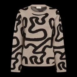 Naisten Neule, ANI PULLOVER Beige Kuosi>Freequent New