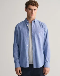 Miesten Kauluspaita REGULAR COTTON LINEN SHIRT>Gant Best