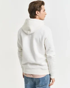 miesten collegehuppari, REG SHIELD HOODIE LUONNONVALKOINEN>Gant Sale