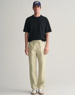 miesten housut, COTTON LINEN TROUSER>Gant