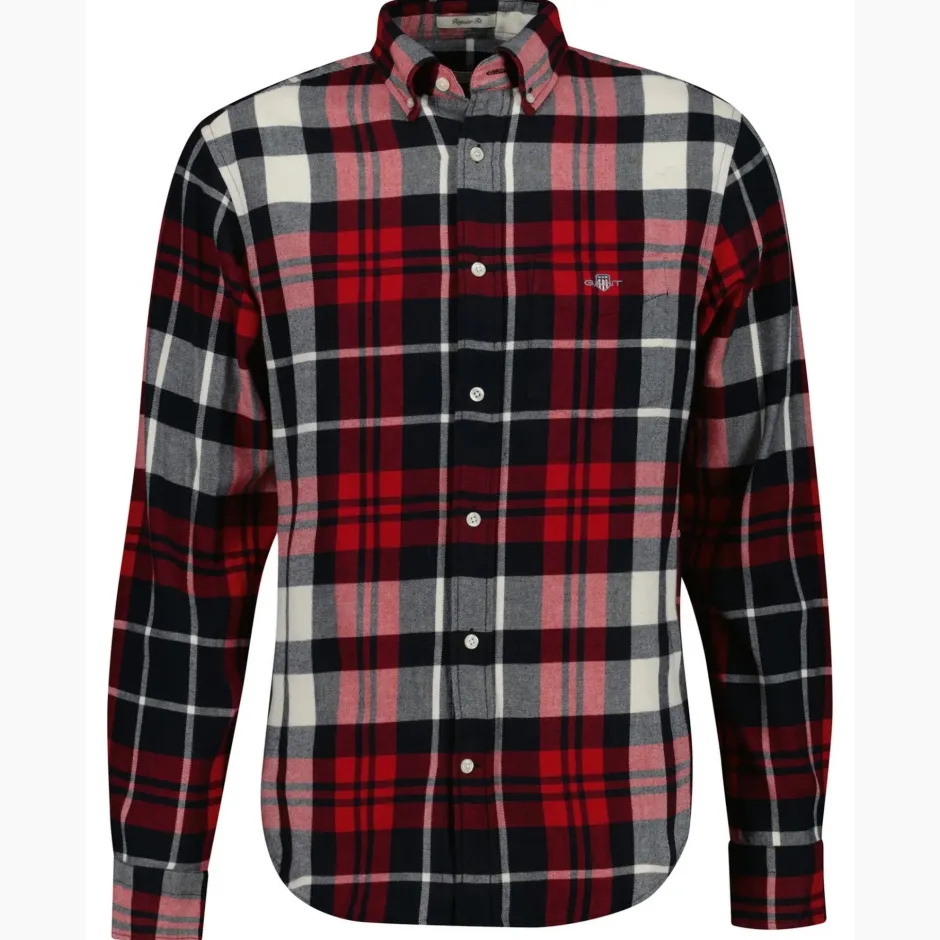 miesten kauluspaita Regular Flannel Shirt,>Gant Discount