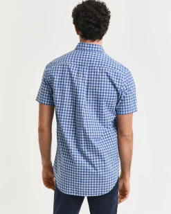 miesten lyhythihainen kauluspaita, REG CLASSIC POPLIN SS SHIRT>Gant