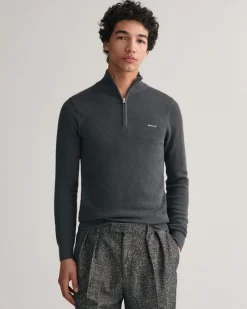 miesten neule, COTTON PIQUE HALF ZIP>Gant Hot