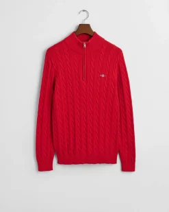 miesten neule, COTTON CABLE HALF ZIP><noscript><img width=