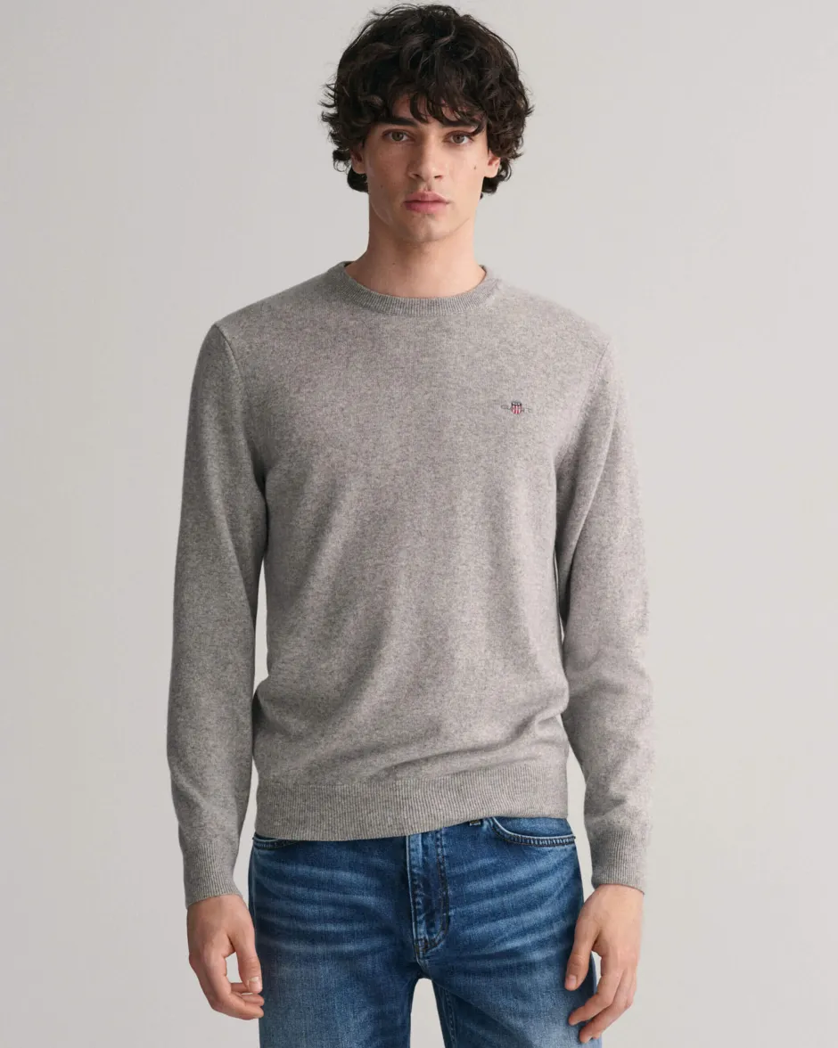 Miesten Neulepaita, SUPERFINE LAMBSWOOL C-NECK>Gant
