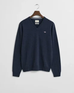 miesten neulepsuero, K SUPERFINE LAMBSWOOL C-NECK SININEN, INDIGO>Gant Outlet
