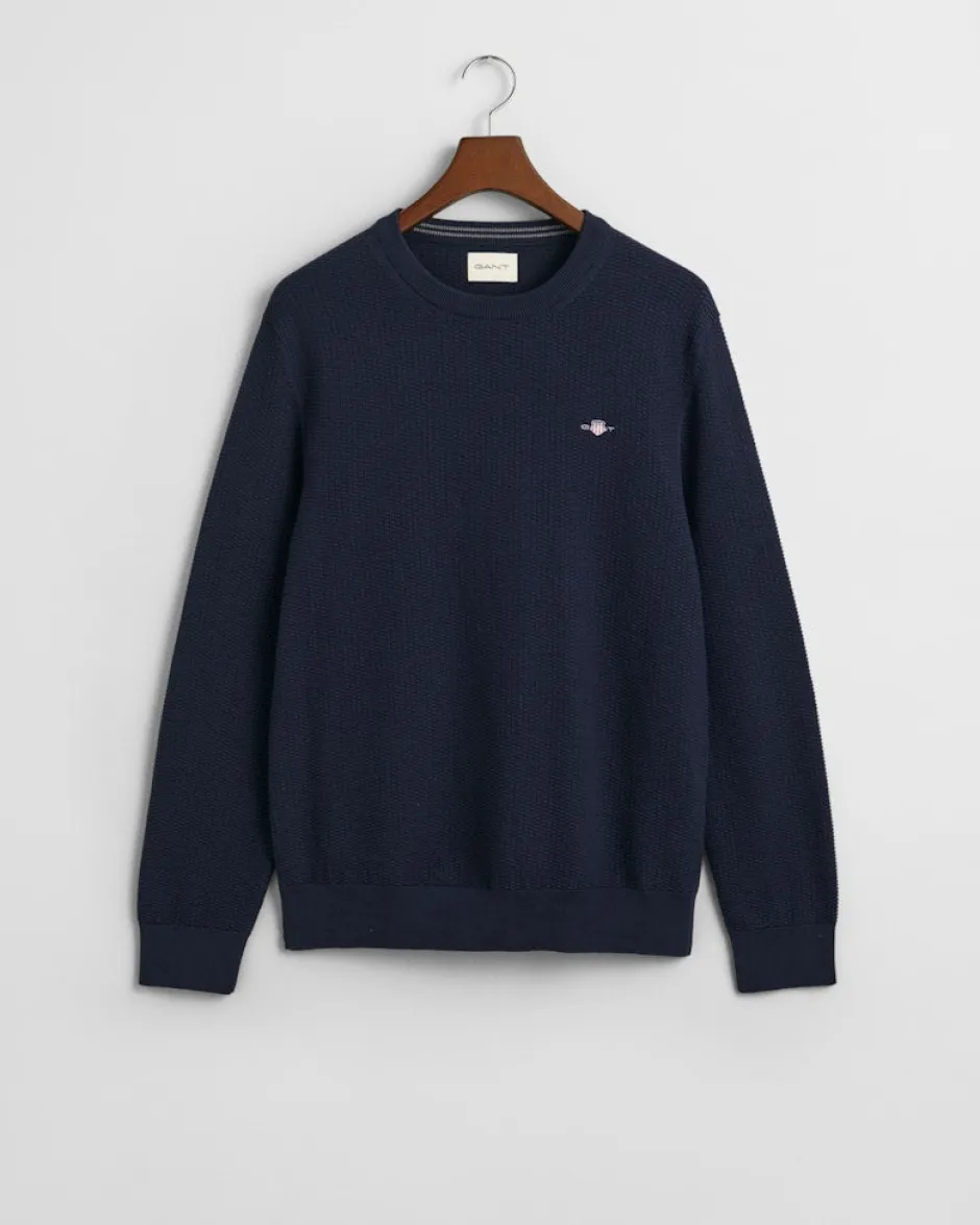 miesten neulepusero, K COTTON MICRO TEXTURED C-NECK>Gant Online