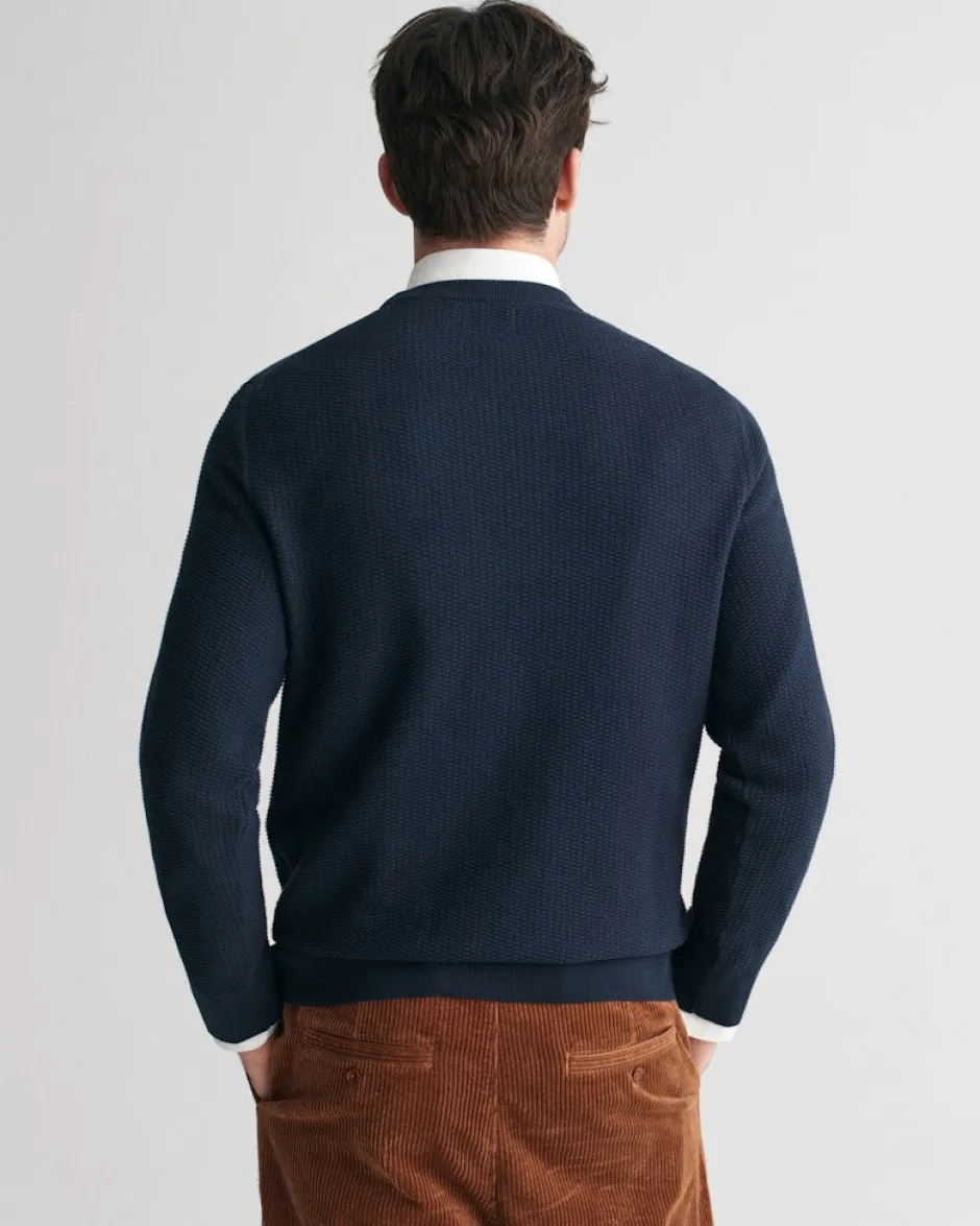 miesten neulepusero, K COTTON MICRO TEXTURED C-NECK>Gant Online