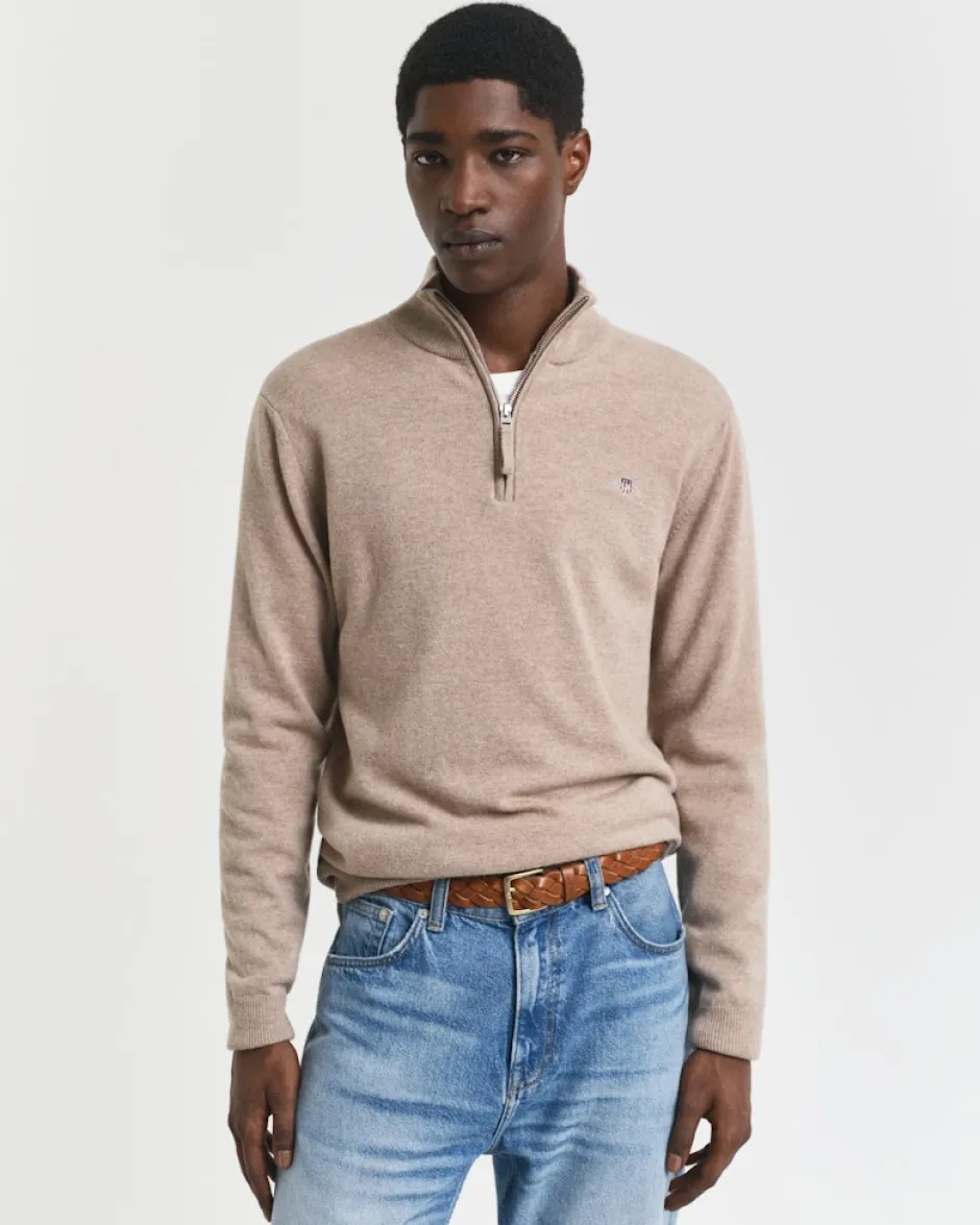 miesten neulepusero, K SUPERFINE LAMBSWOOL HALF ZIP>Gant Online