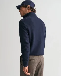 Miesten Neulepusero, COTTON MICRO TEXTURED HALF ZIP><noscript><img width=