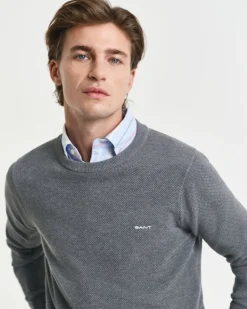 miesten neulepusero, K COTTON PIQUE C-NECK><noscript><img width=