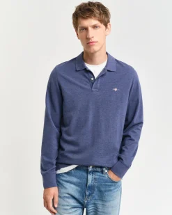 miesten paita, REG SHIELD LS PIQUE RUGGER Sininen, Indigo>Gant Discount