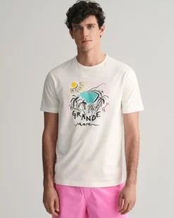 miesten t-paita, PRINT SS T-SHIRT>Gant New