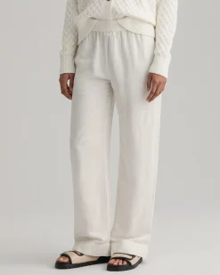 Naisten Housut LINEN VISCOSE PULL-ON PANTS>Gant