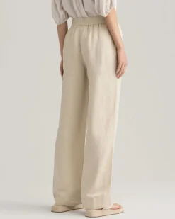 Naisten Housut LINEN VISCOSE PULL-ON PANTS>Gant