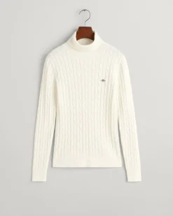 Naisten neulepaita, STRETCH COTTON CABLE TURTLENECK>Gant Discount