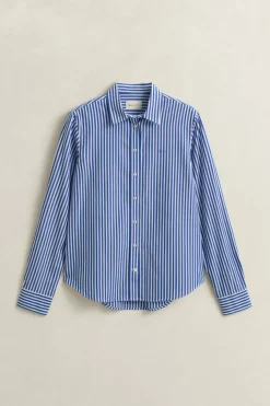 naisten paitapusero Reg Poplin Stripe Shirt,><noscript><img width=