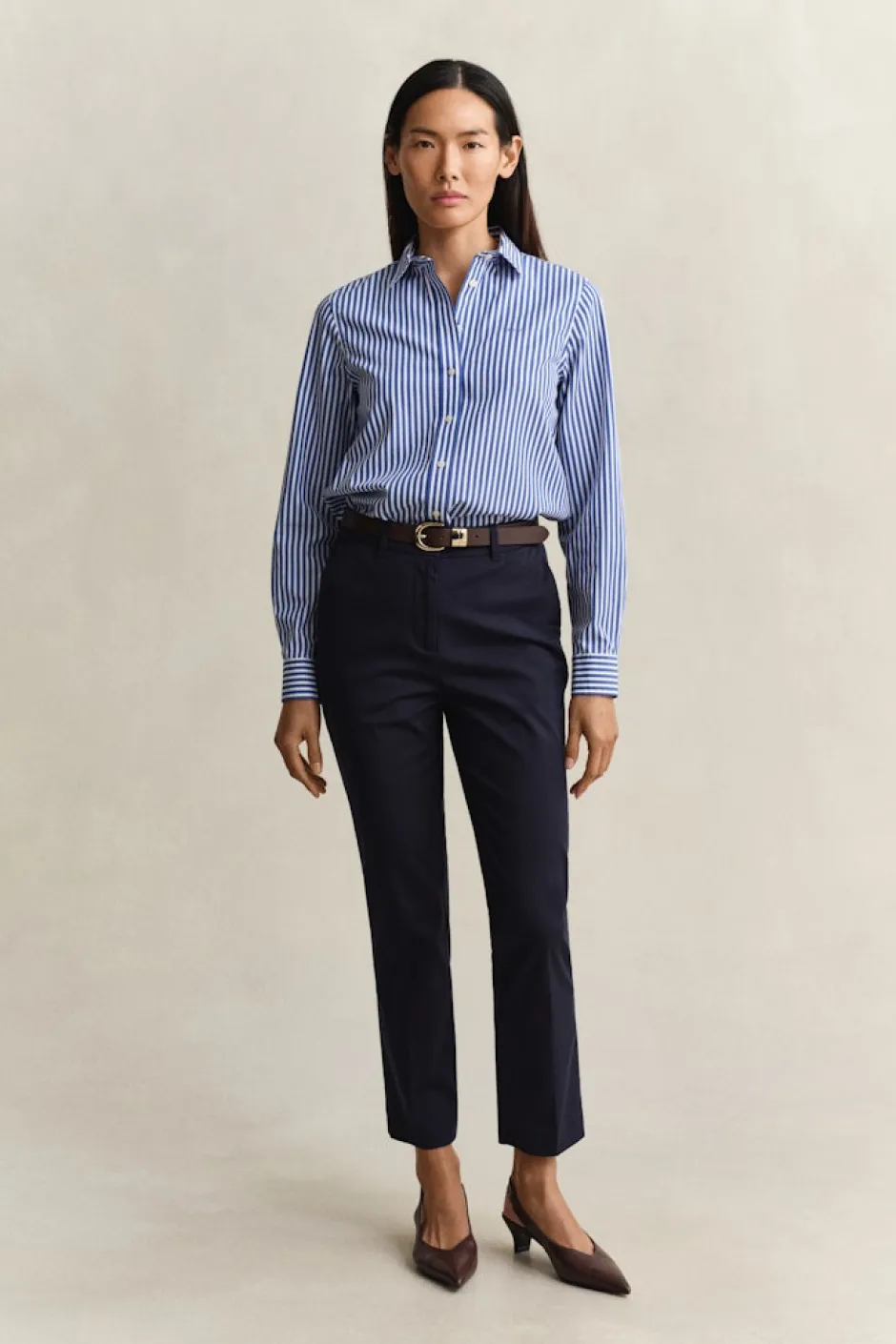 naisten paitapusero Reg Poplin Stripe Shirt,>Gant Clearance