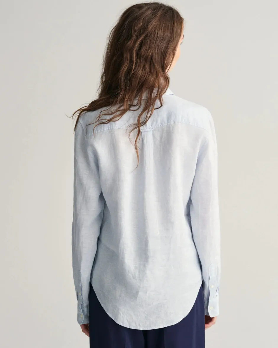 naisten paitapusero, REG LINEN CHAMBRAY SHIRT>Gant Online