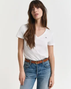 naisten t-paita, REG SHIELD SS V-NECK T-SHIRT>Gant Best