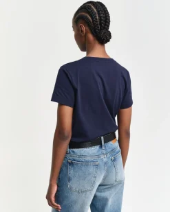 naisten t-paita, REG SHIELD SS V-NECK T-SHIRT>Gant Sale