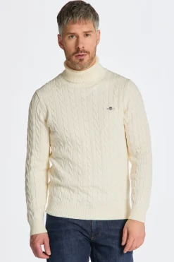 neule, COTTON CABLE TURTLE NECK>Gant Clearance