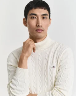 neule, COTTON CABLE TURTLE NECK><noscript><img width=