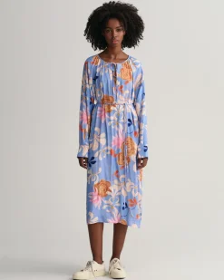 printtikuvioitu floral mekko, REG FLORAL PRINT V-NECK DRESS>Gant New