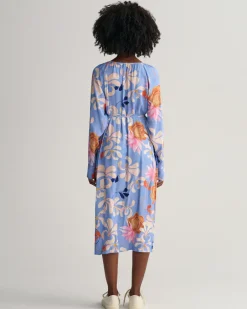 printtikuvioitu floral mekko, REG FLORAL PRINT V-NECK DRESS>Gant New