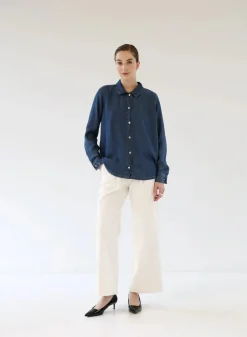 naisten farkkupaita, DENIM SHIRT Indigo>Gauhar Best