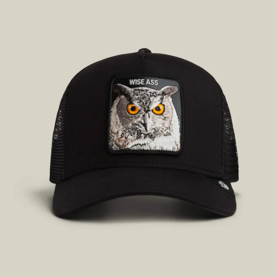 lippis Wise Ass Owl Trucker,>Goorin Bros New