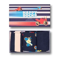 miesten sukat, 3-PACK NAVY GIFT SET>Happy Socks Best