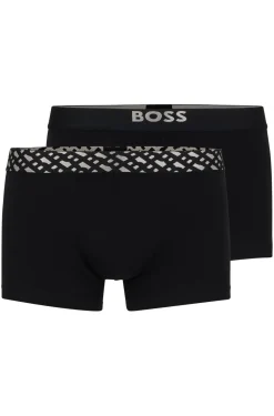 Miesten Bokserit 2-Pack, TRUNK 2P SILVER G>Hugo Boss New