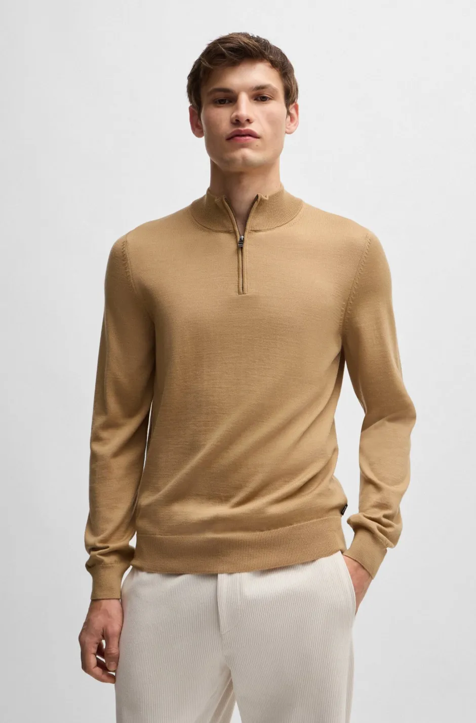 Miesten Neulepusero, HALF ZIP MERINO>Hugo Boss Discount
