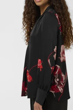 naisten paitapusero DAWNIW V-NECK Black, Poppy Rose><noscript><img width=