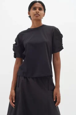 naisten t-paita, K-PAYANA WOVEN TRIM T-SHIRT>Inwear Sale