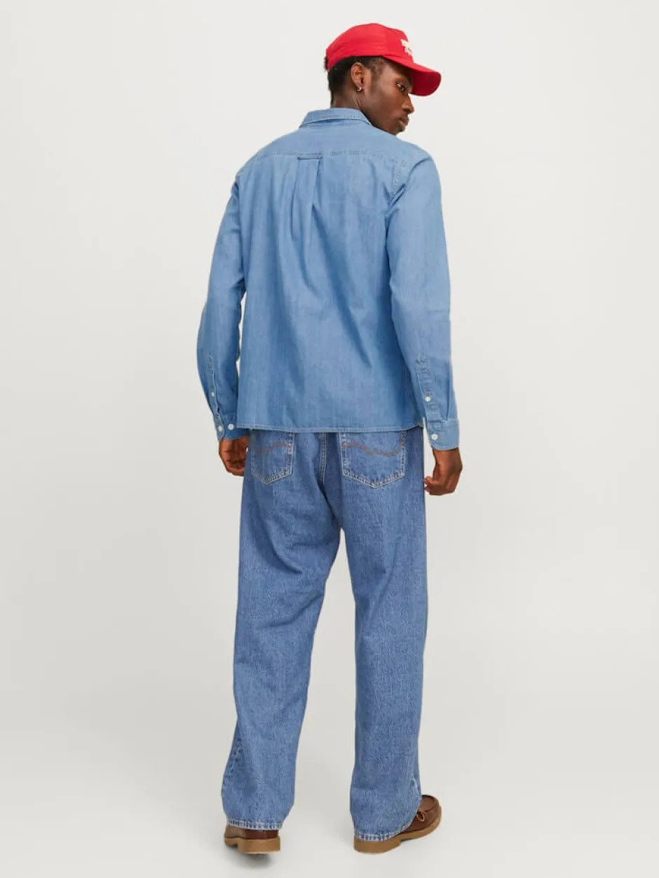 miesten farkkupaita, JJETRAVIS SHIRT LS>Jack and Jones Outlet