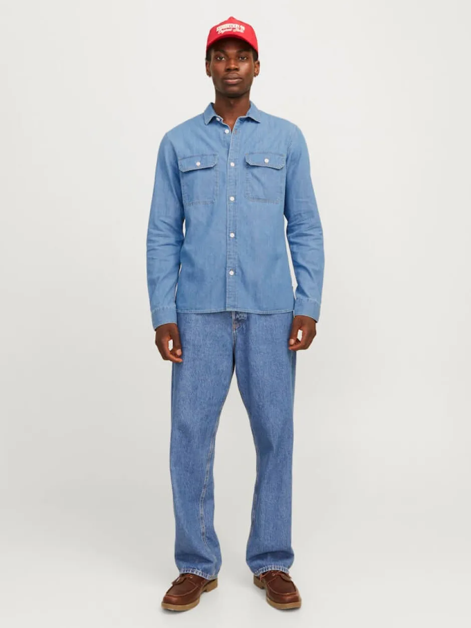 miesten farkkupaita, JJETRAVIS SHIRT LS>Jack and Jones Outlet