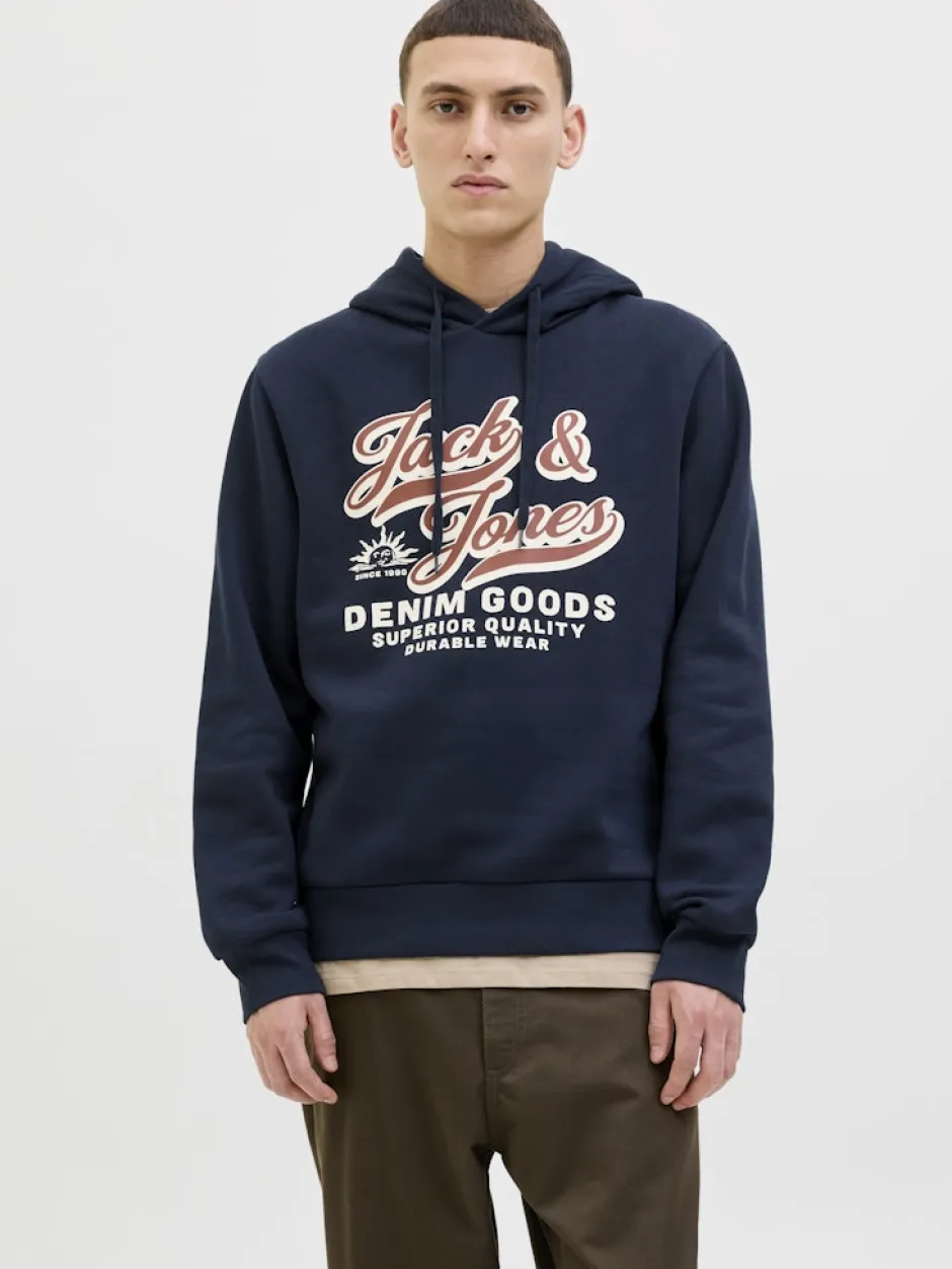 miesten huppari, JJELOGO SWEAT HOOD 2 COL 25/26>Jack and Jones