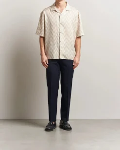 miesten lyhythihainen kauluspaita, ELLIS STACK BRIDGE PRINT beige>J.Lindeberg Online