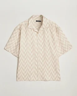 miesten lyhythihainen kauluspaita, ELLIS STACK BRIDGE PRINT beige>J.Lindeberg Online