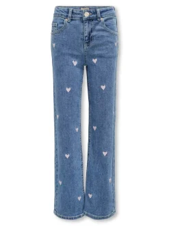 Lasten Farkut, KOGJUICY WIDE LEG HEART JEANS Indigo>Kids Only Online